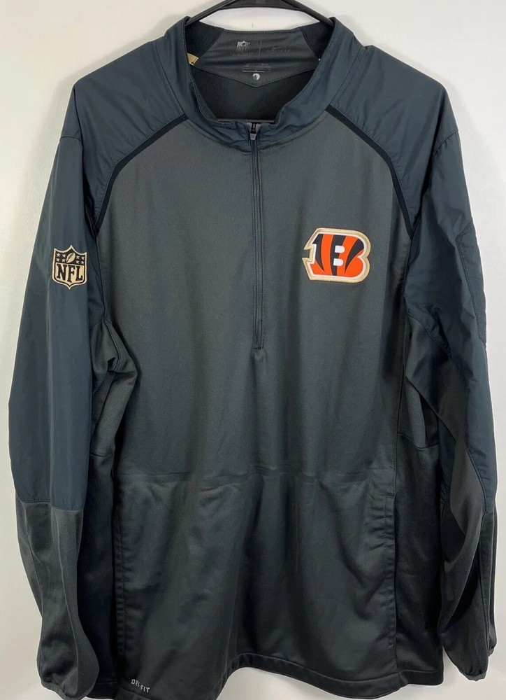 Cincinnati Bengals NIKE Drifit On Field Apparel Quarterzip Windbreaker Sz L