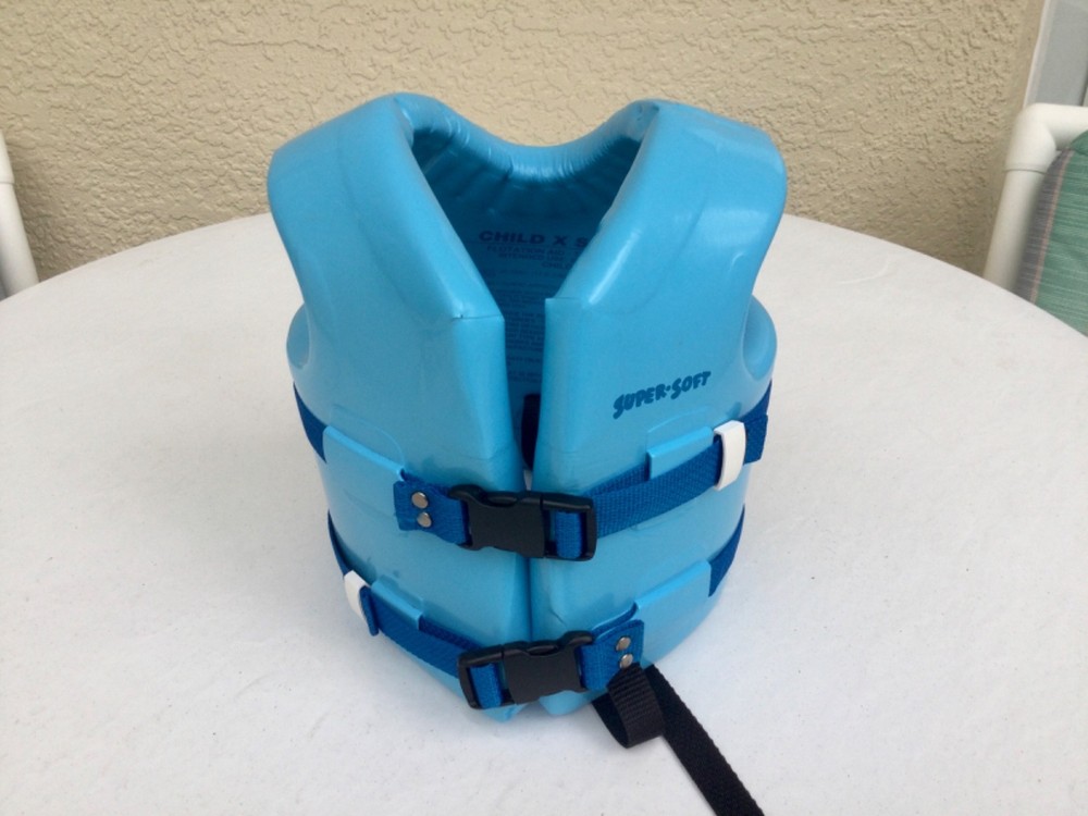 TRC Kids USCG Approved Soft Blue Life Vest Jacket Size XS