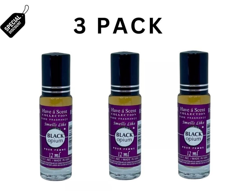 Black Opium 12 ml Roll-On Body Oil Perfume for Women - Limited Time 3-Pack-image