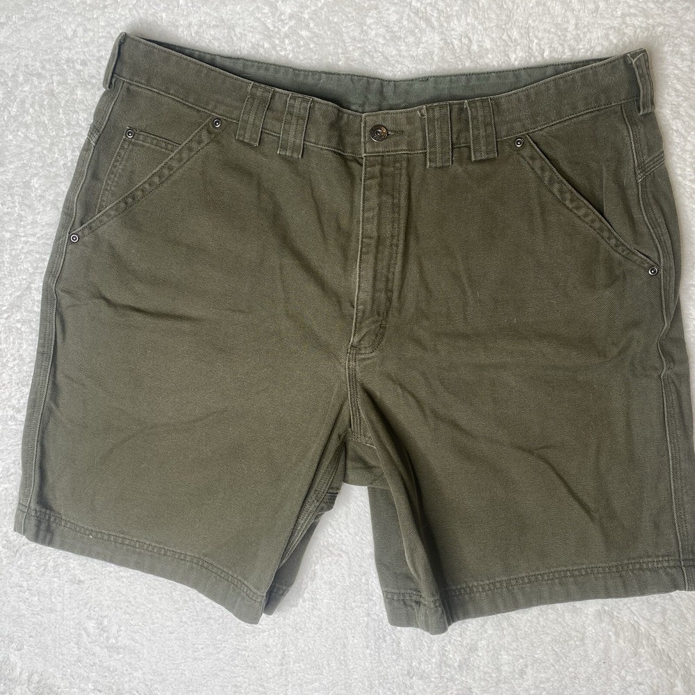 Pantalones Cortos Duluth Para Hombres 44 Verde Carga Ropa de Trabajo Lona Pesada 9” Entrepierna