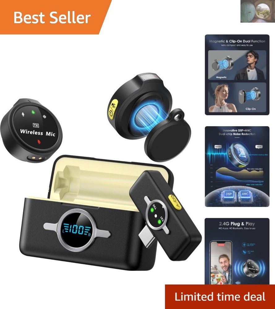 Ultra Portable Wireless Lav Mic 14-Hour Battery Plug-and-Play