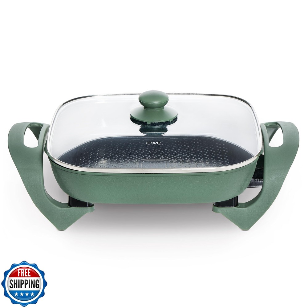 Colorful 12x12 Ceramic Nonstick Electric Skillet PFAS-Free