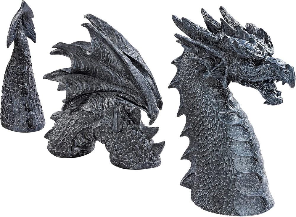 Exclusive Dragon Lawn Statue - Hand-Cast, 28