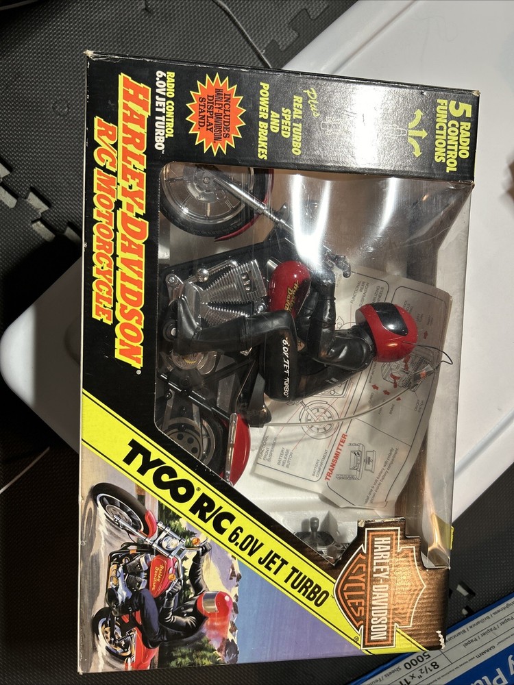 6V Red Vintage Harley-Davidson RC Motorcycle Tyco Turbo Jet 1994