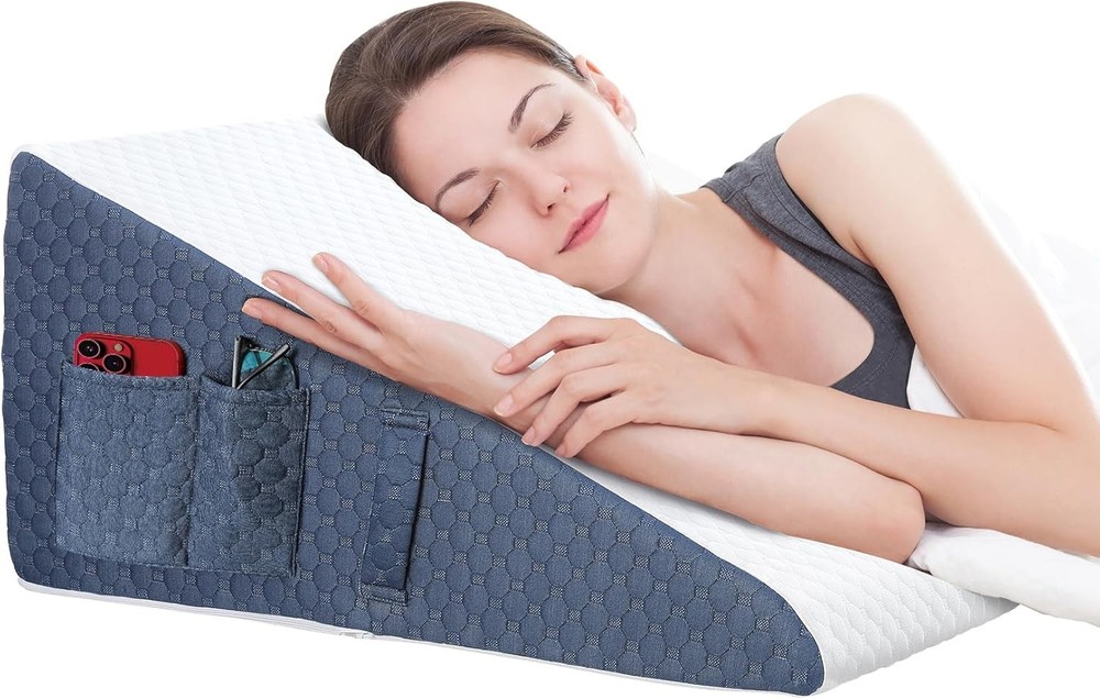 12inch Wedge Pillow for Sleep, Updated Bed Wedge, Acid Reflux, Heartburn, GERD,