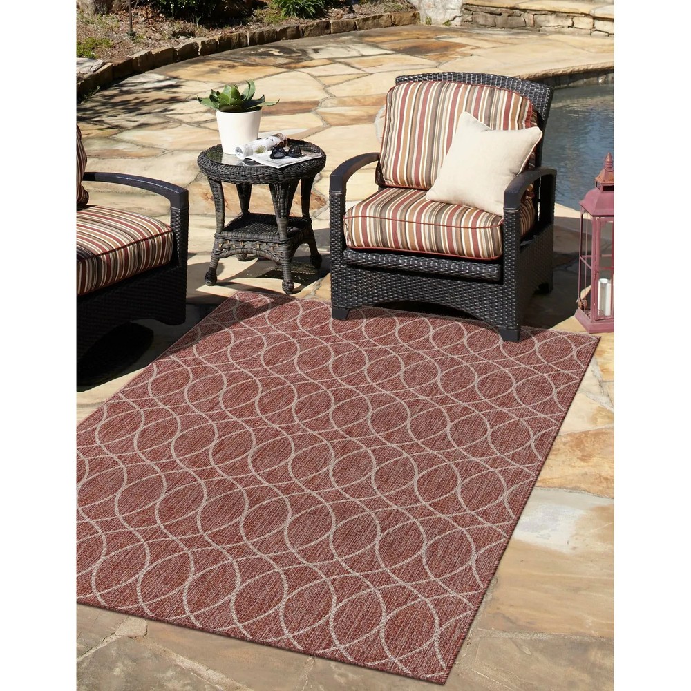 Outdoor Khence Collection Area Rug Durable and Stylish for Patio or Deck