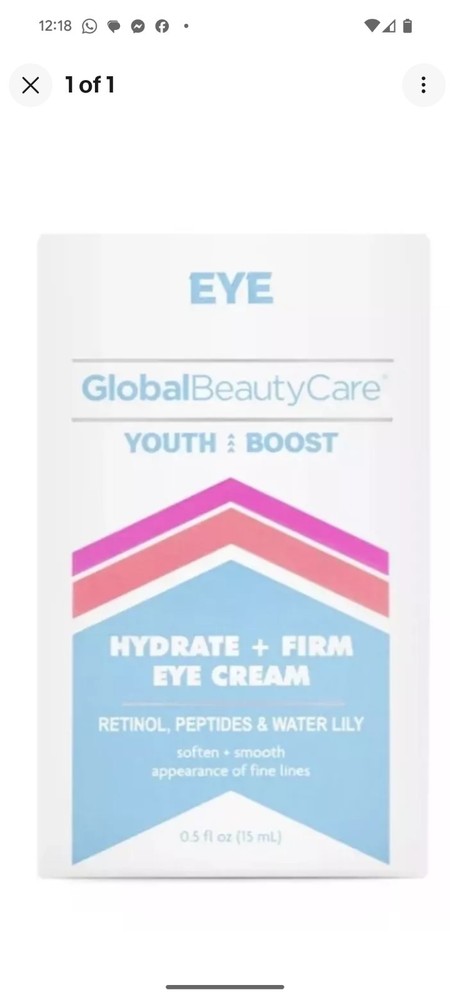 Youth-Boosting Hydrating & Firming Eye Cream by EYE Global Beauty Care 0.5 oz