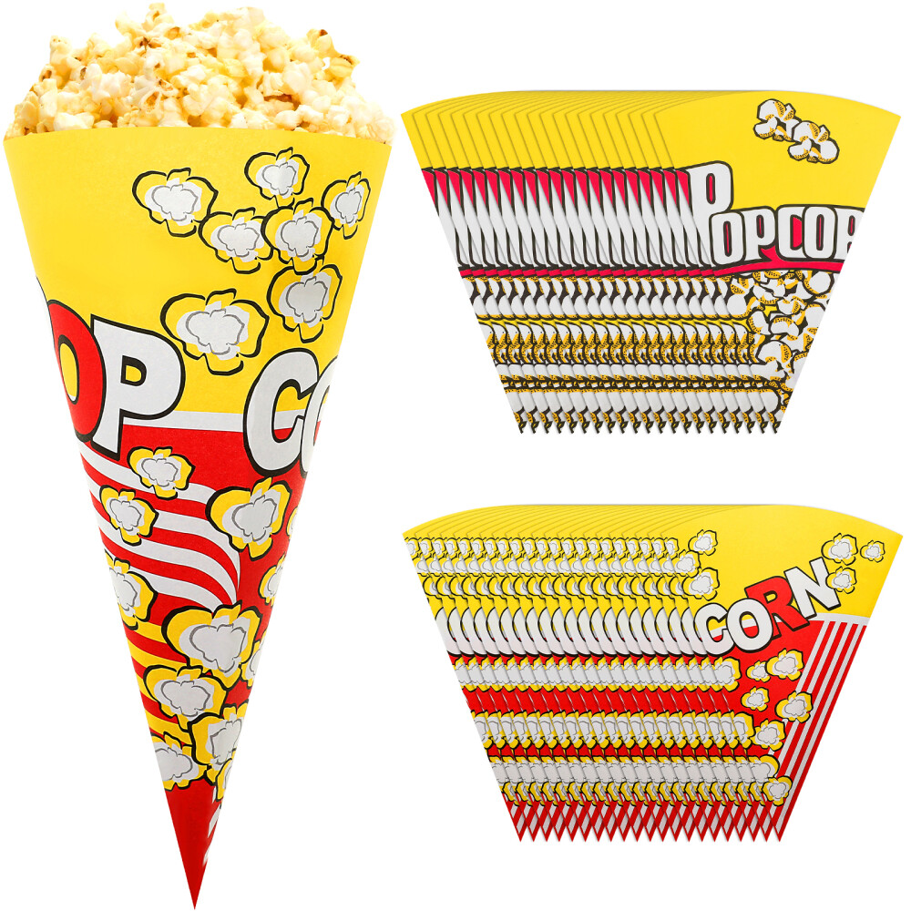 100 Pcs Triangle Popcorn Bag Paper Bags Cones Dating