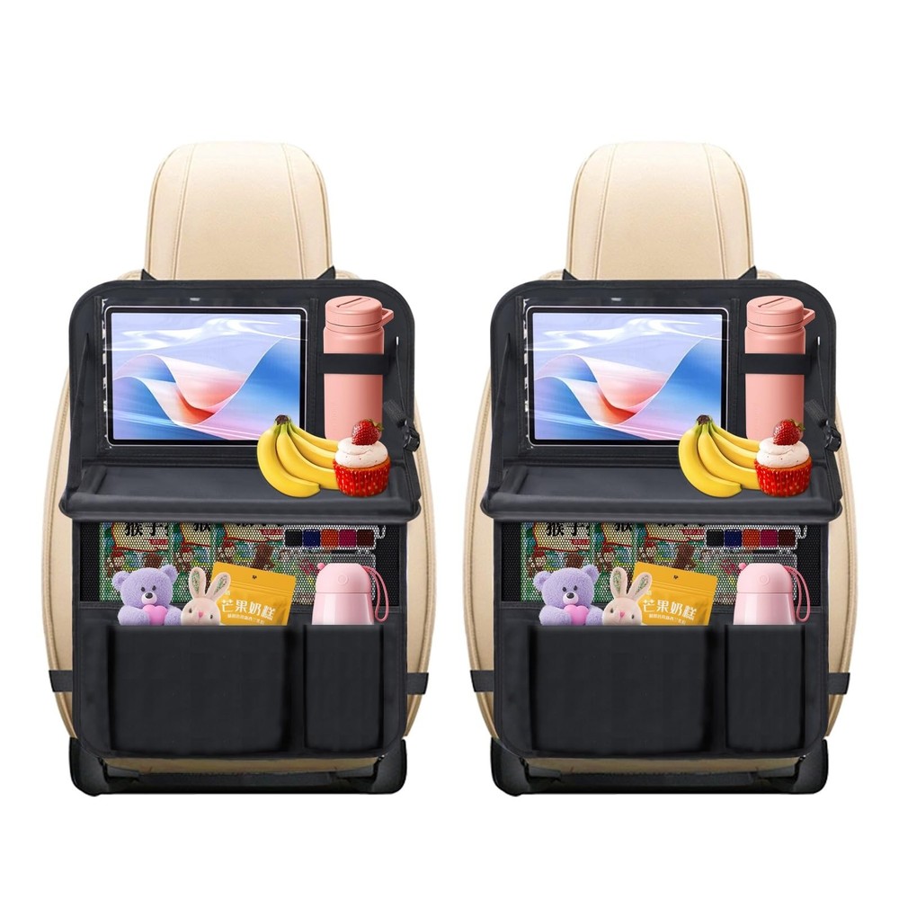 Foldable Car Backseat Organizer with 9 Pockets & Tablet Holder Tray
