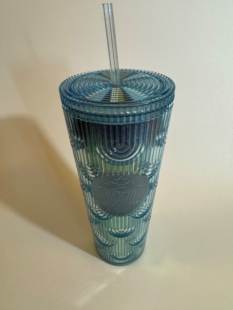 Starbucks 2022 Mermaid Teal/Green Iridescent Core 24oz Cold Cup Tumbler NWOT
