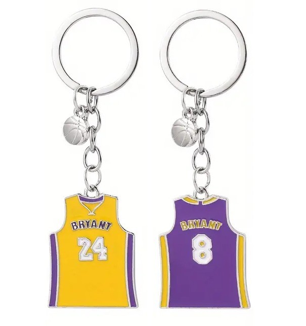 Kobe Bryant Black Mamba Lakers Keychains #24 Purple & Yellow - Set of 2