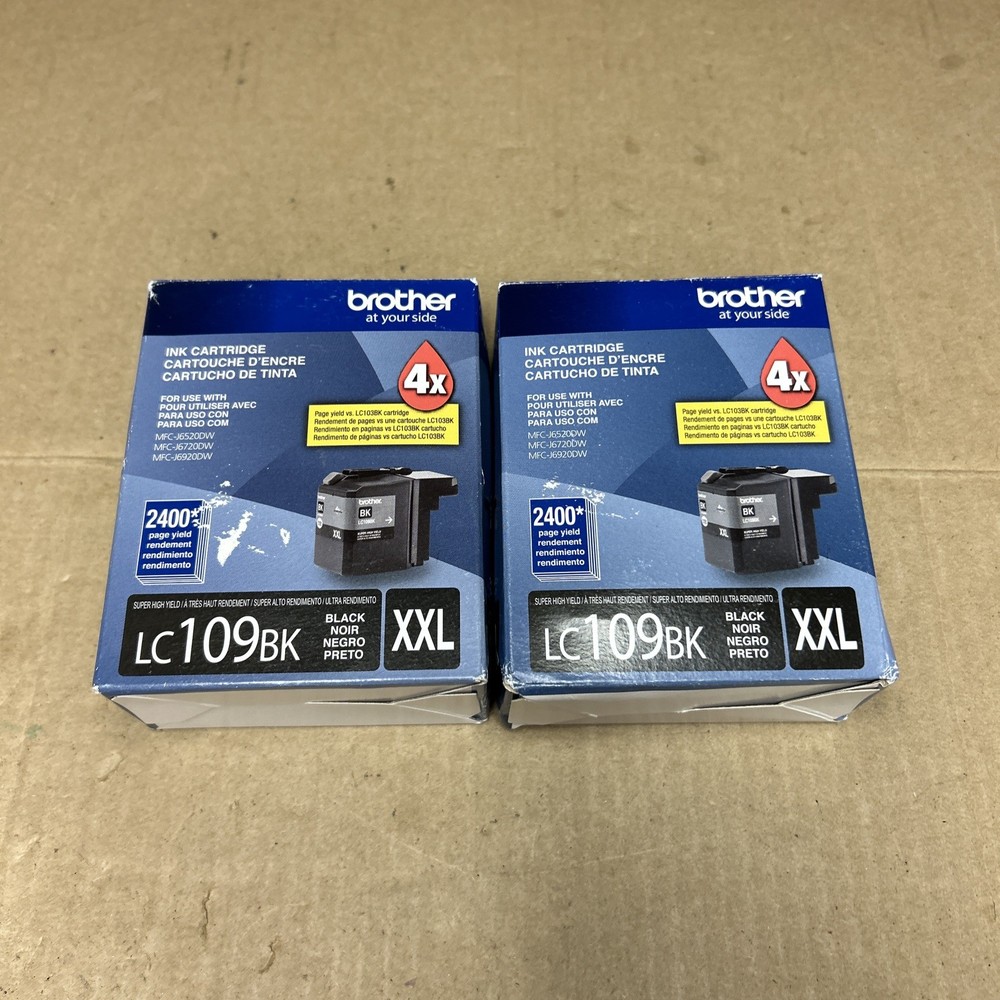 2x Genuine Brother Ultra High Yield Inkjet Cartridge Black LC109BK 06/2025