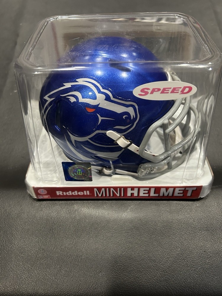 Boise State Broncos Blue  NCAA Riddell COLLEGE FOOTBALL Mini Helmet. New In Box