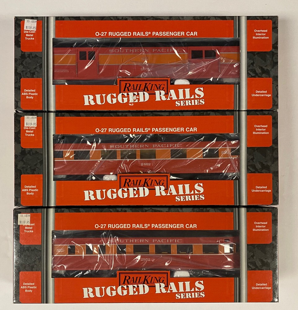 Southern Pacific Streamlined Cars Lionel Rail King 30-4039b,c,d