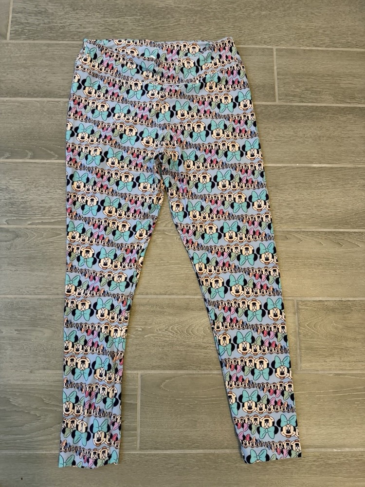 LuLaRoe Disney Minnie Mouse Pastel Rainbow Leggings Size Tall & Curvy (12 to 18)