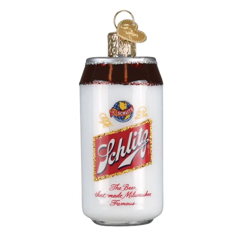Old World Christmas Blown Glass Ornament for Christmas Tree, Schlitz Beer Can