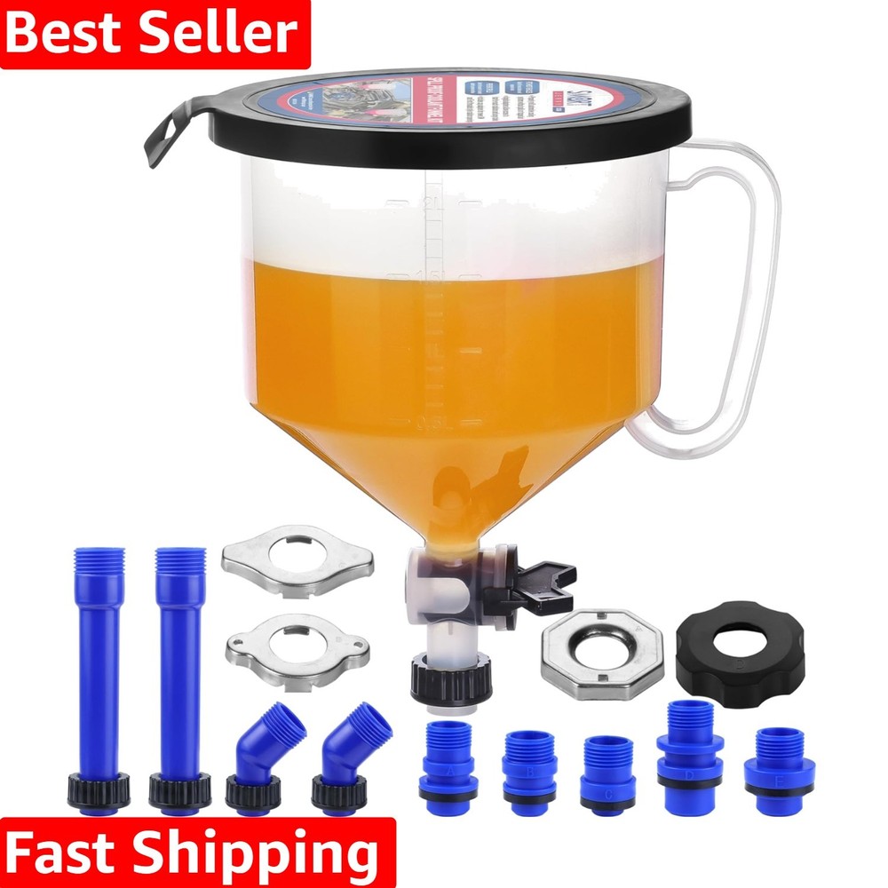 Coolant Bleeder Kit, Universal Radiator Burping Funnel, No-Spill Coolant Funn...