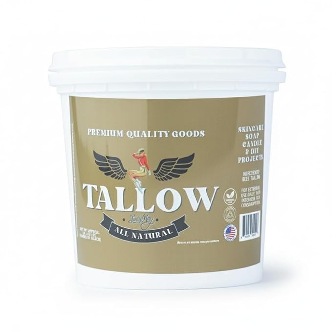 Bulk Grass Fed Beef Tallow 2 lb Unscented for Soap Skincare & Candles