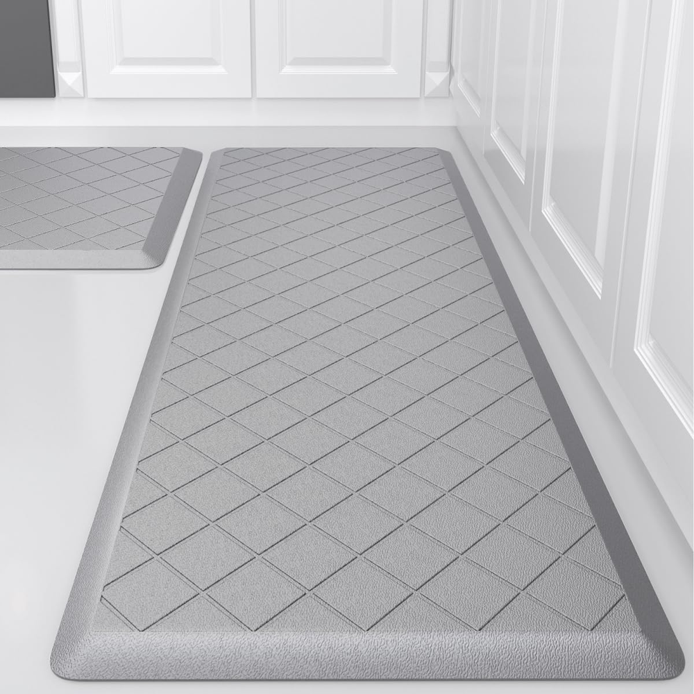 Anti-Fatigue Cushioned Kitchen Mat Set of 2 Non-Slip Heavy Duty Ergonomic Rugs
