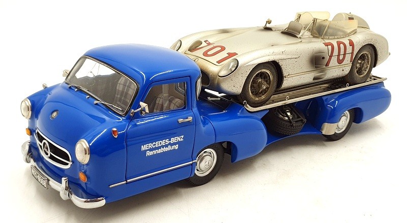 CMC 1/18 Scale M-163 - Mercedes-Benz Race Transporter With 300SLR #701 Dirty Hero