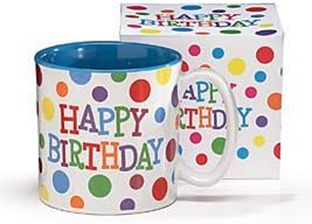 Polka Dot Birthday Mug in Vibrant Ceramic Colors