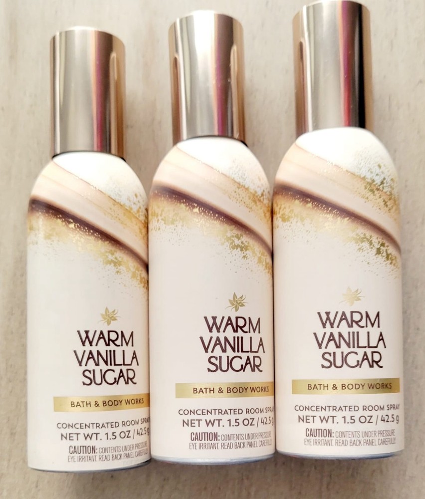 3-Pack Bath & Body Works Warm Vanilla Sugar Concentrated Room Spray Air Freshener