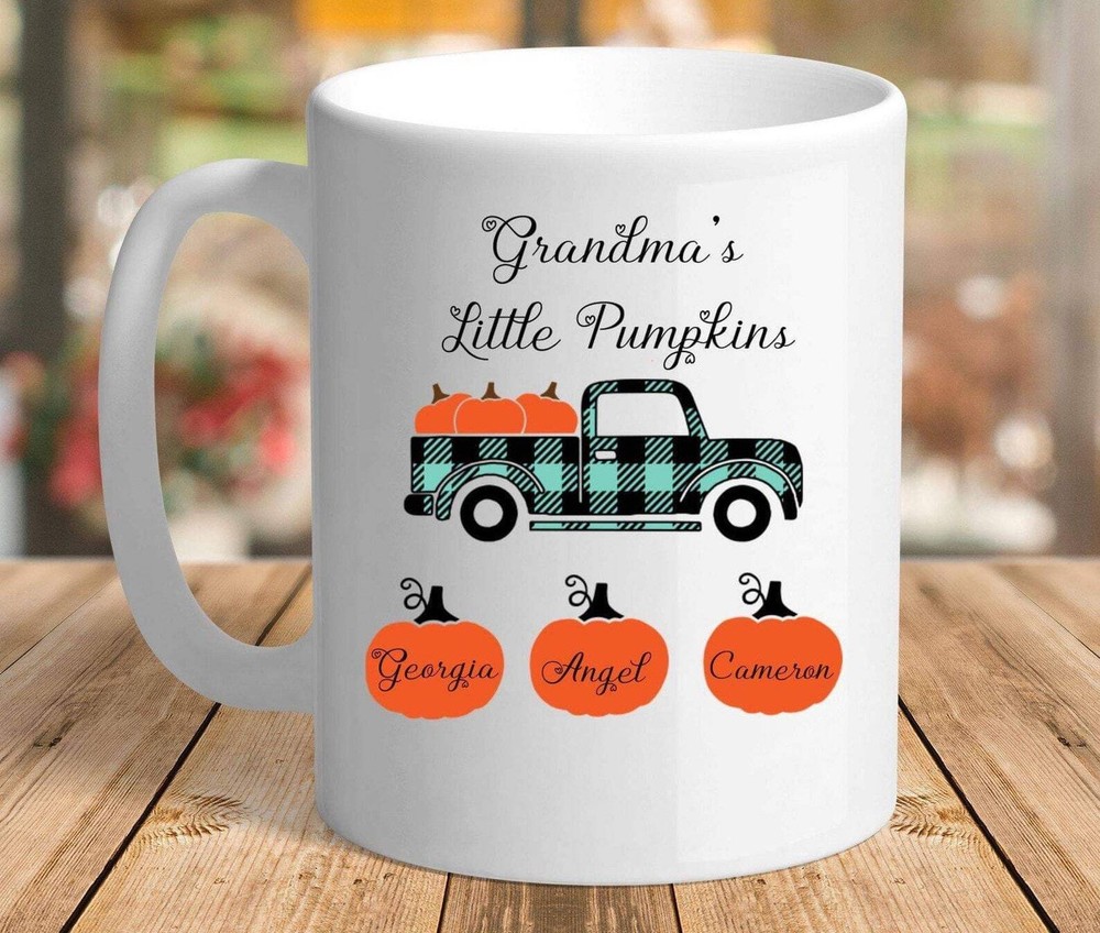 Personalized Grandma Mug Cute Coffee Mug For Grandma Nana Memaw Christmas Gift