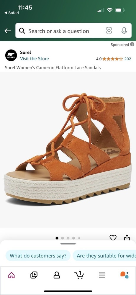 Sorel Cameron Flatform Sandals Size 7.5 Womens Platform Shoes