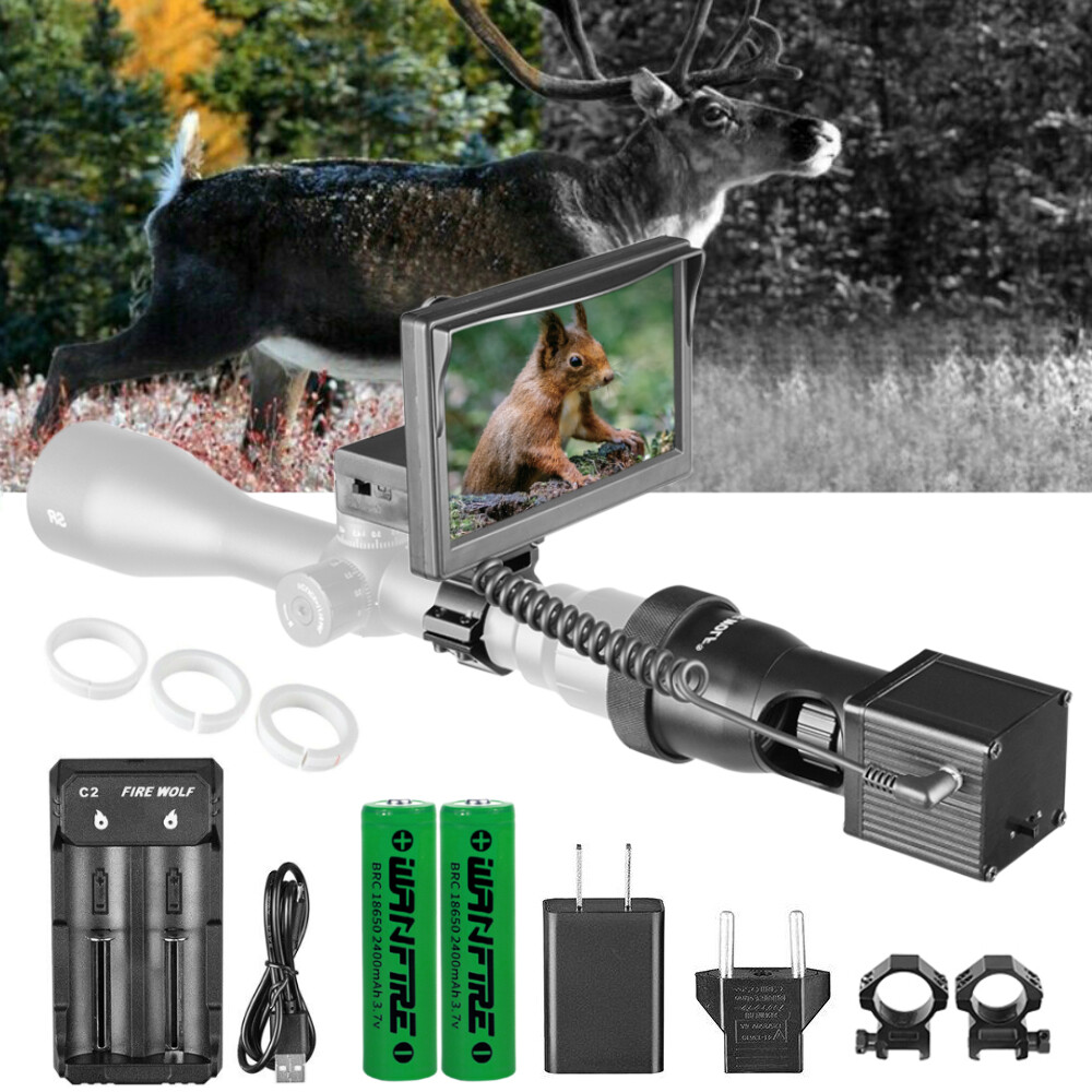 Fire Wolf 4.3 Inch Monocular Siamese Scope Video Cam IR Night Vision FHD 1080P