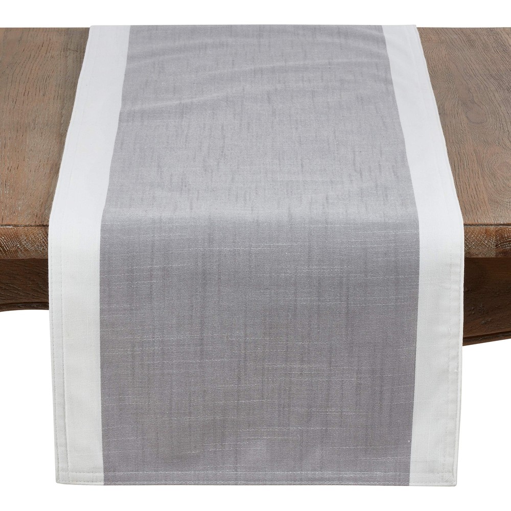 Polyester Table Runner with Banded Border Design