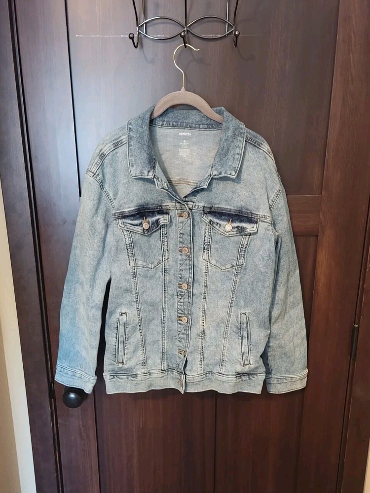 EUC Men's Lightwash Grunge Stretch Denim Jean Jacket Size Small