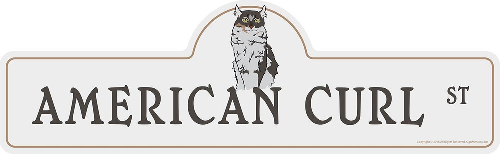 American Curl Street Sign | Indoor/Outdoor | Dog Lover Funny Home Décor for G...
