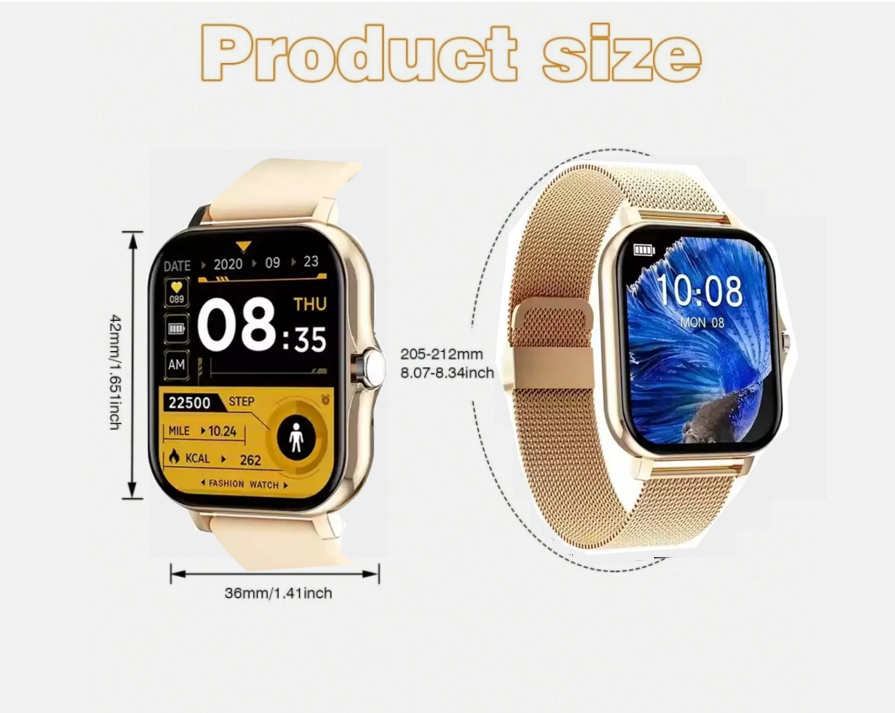 Bluetooth Smart Watch Waterproof Heart Rate Monitor for iPhone Android //