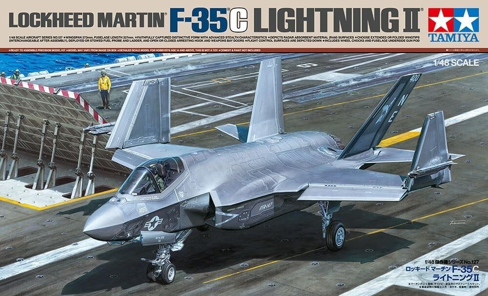 Tamiya 1/48 Scale Lockheed Martin F-35C Lightning II Model Kit 61127 Masterpiece Series
