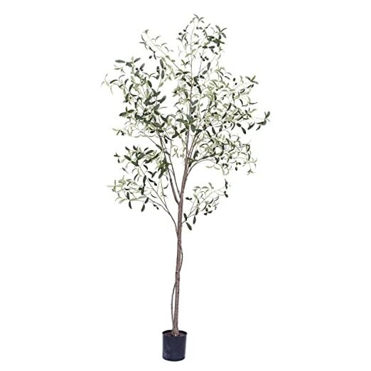 Artificial Olive Tree Tall Fake Potted Olive Silk Tree with 7ft 2in Green
