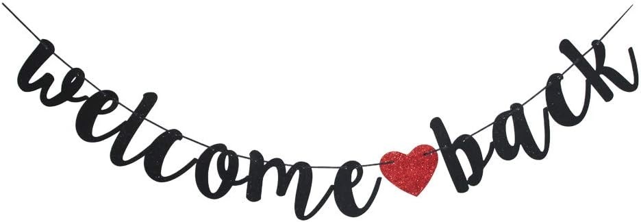 Welcome Back Black Vintage Banner for First Day of School Teacher, Back to Schoo