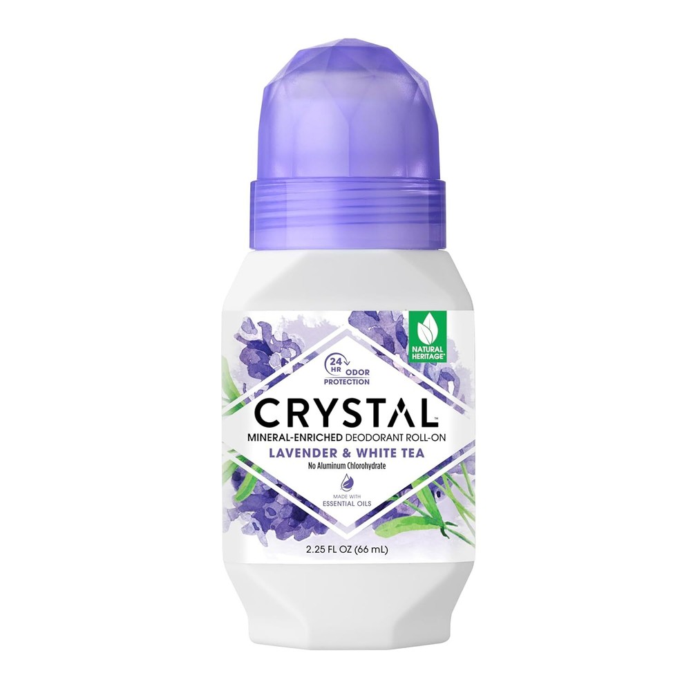Crystal Mineral Deodorant Roll On Lavender & White Tea 2.25oz