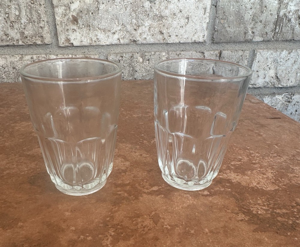 Collectible Juice Glasses Mark FIRNA Indonesia 2.5in X 3 1/8in Set Of 2