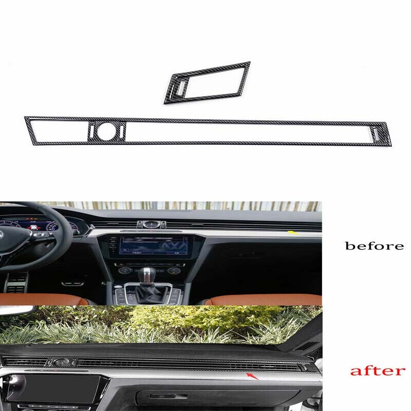 Dashboard Side Vent Overlay Cover For VW Arteon CC ABS Carbon Fiber 19-21 2X