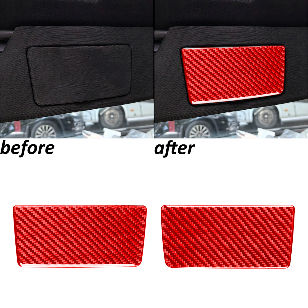 Red Carbon Fiber Roof Sun Visor Cosmetic Trim For Chevrolet Corvette C8 2020-25