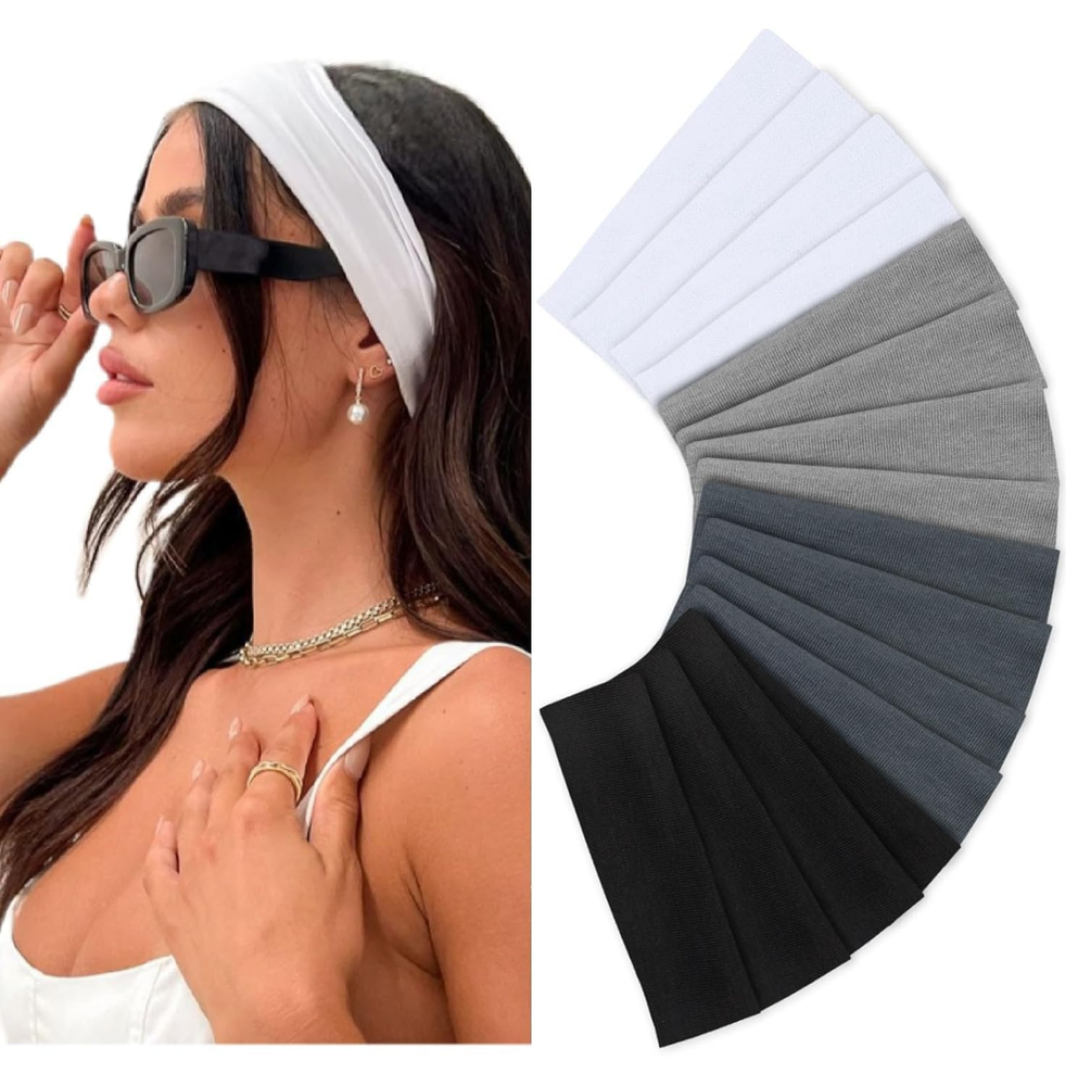 Headbands for Women Non Slip 16 Pack Elastic Sports Hair Bands for Women, Soft C