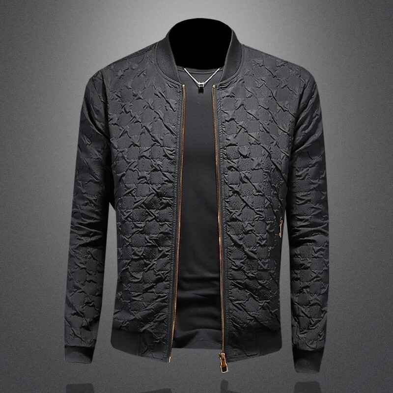 Men's Slim Fit Bomber Jacket - Trendy Streetwear Long Sleeve Casual Coat