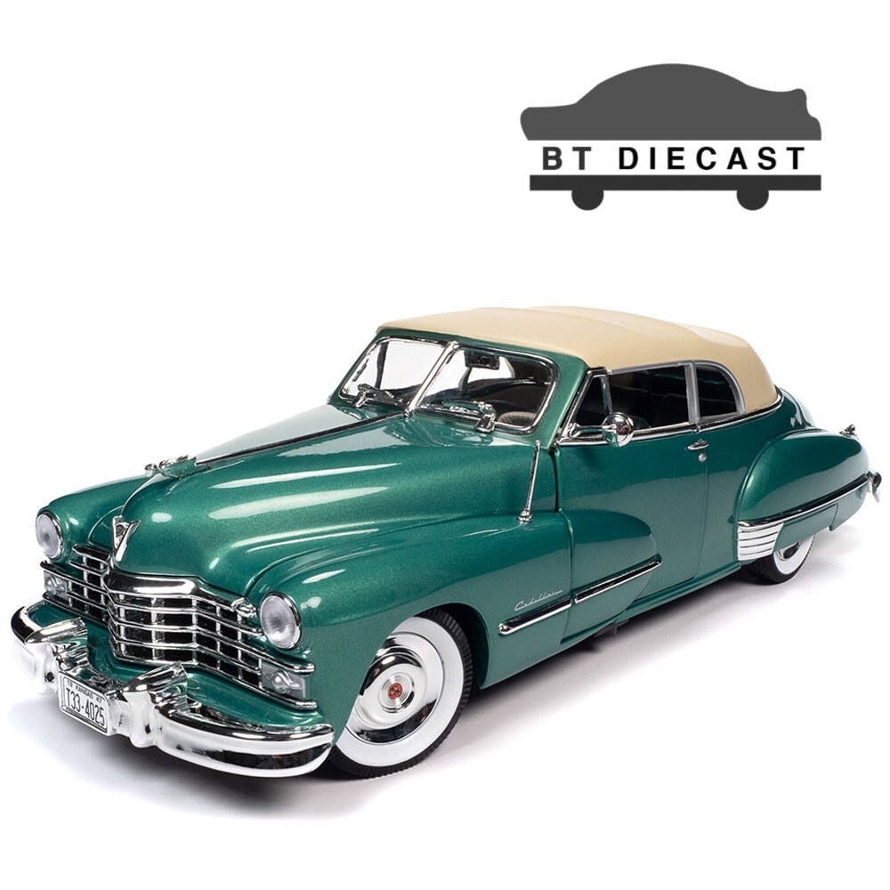 AUTOWORLD 1947 CADILLAC SERIES 62 SOFT TOP 1 1/18 with CREAM TOP GREEN AW315
