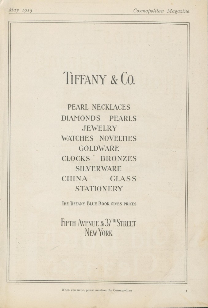 1915 Tiffany Co Pearl Necklaces Diamonds Clocks Jewelry Vintage Print Ad CO1