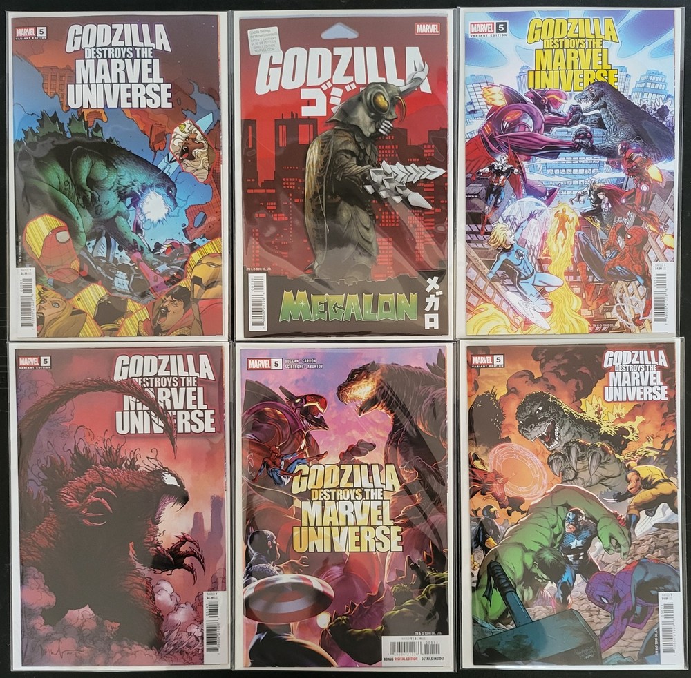Godzilla Destroys The Marvel Universe #5, Lot of 6 Standard Covers, NM/Better