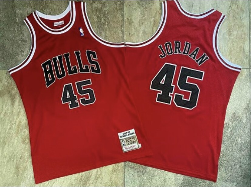 Chicago Bulls Michael Jordan red 45 basketball retro jersey