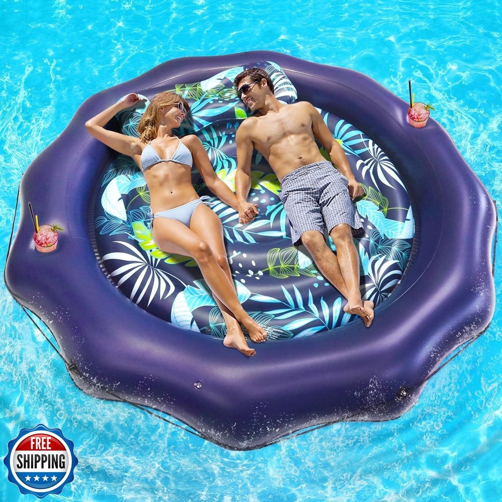 Korlon Extra Large Inflatable Tanning Pool Lounger Float for Adults