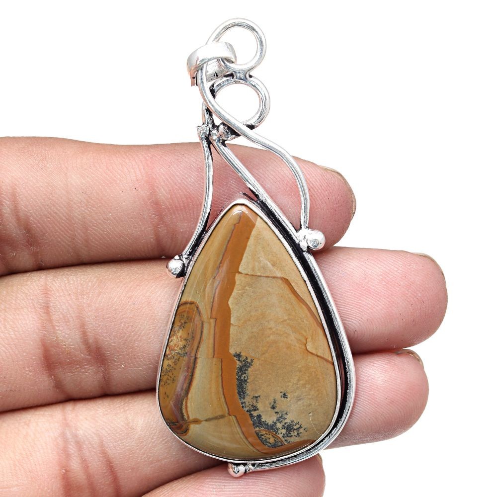 American Jasper Gemstone Handmade Necklace 2.75 Inches