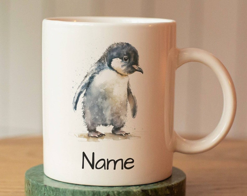 Custom Penguin Mug with Name - Kids' Personalized Cup Gift
