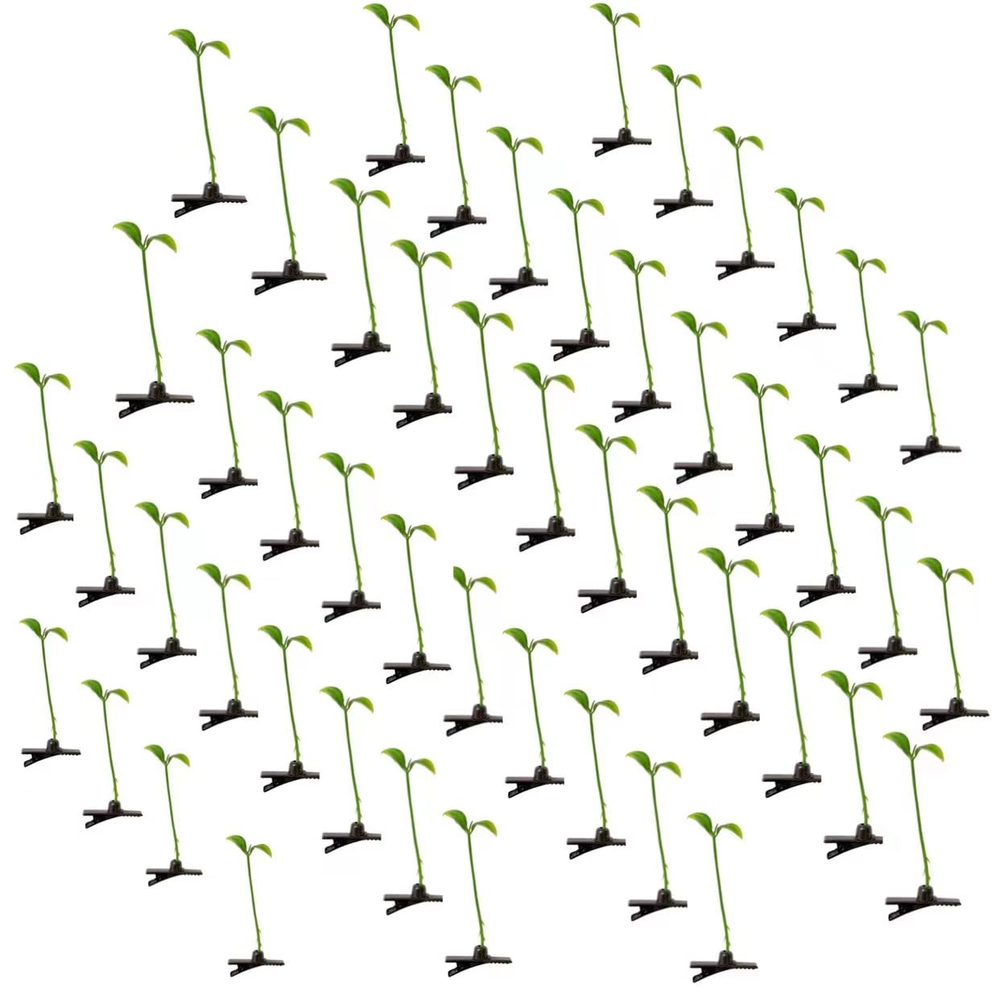 50Pcs Funny Grass Hair Clips Bean Sprout Barrettes Cute Hairpins Headwear